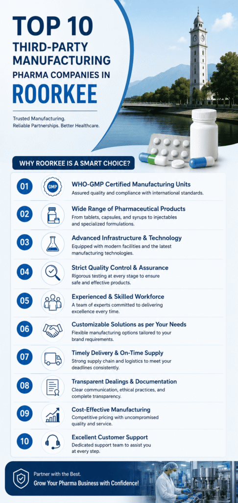 Top 10 Third Party Manufacturing Pharma Companies in Roorkee